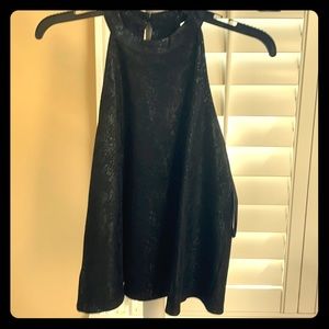 Hi neck swing black skin top